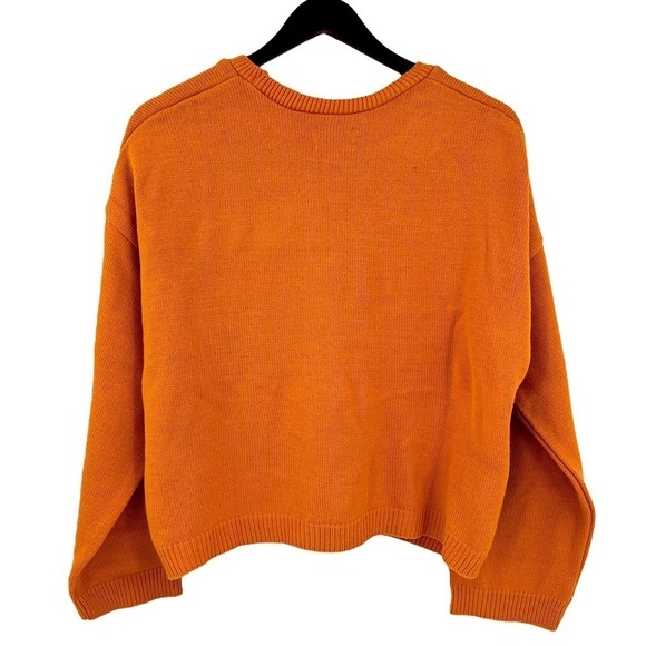 ASOS DESIGN tropical orange, blue, black and white Crewneck sweater SZ 8 - Picture 2 of 10